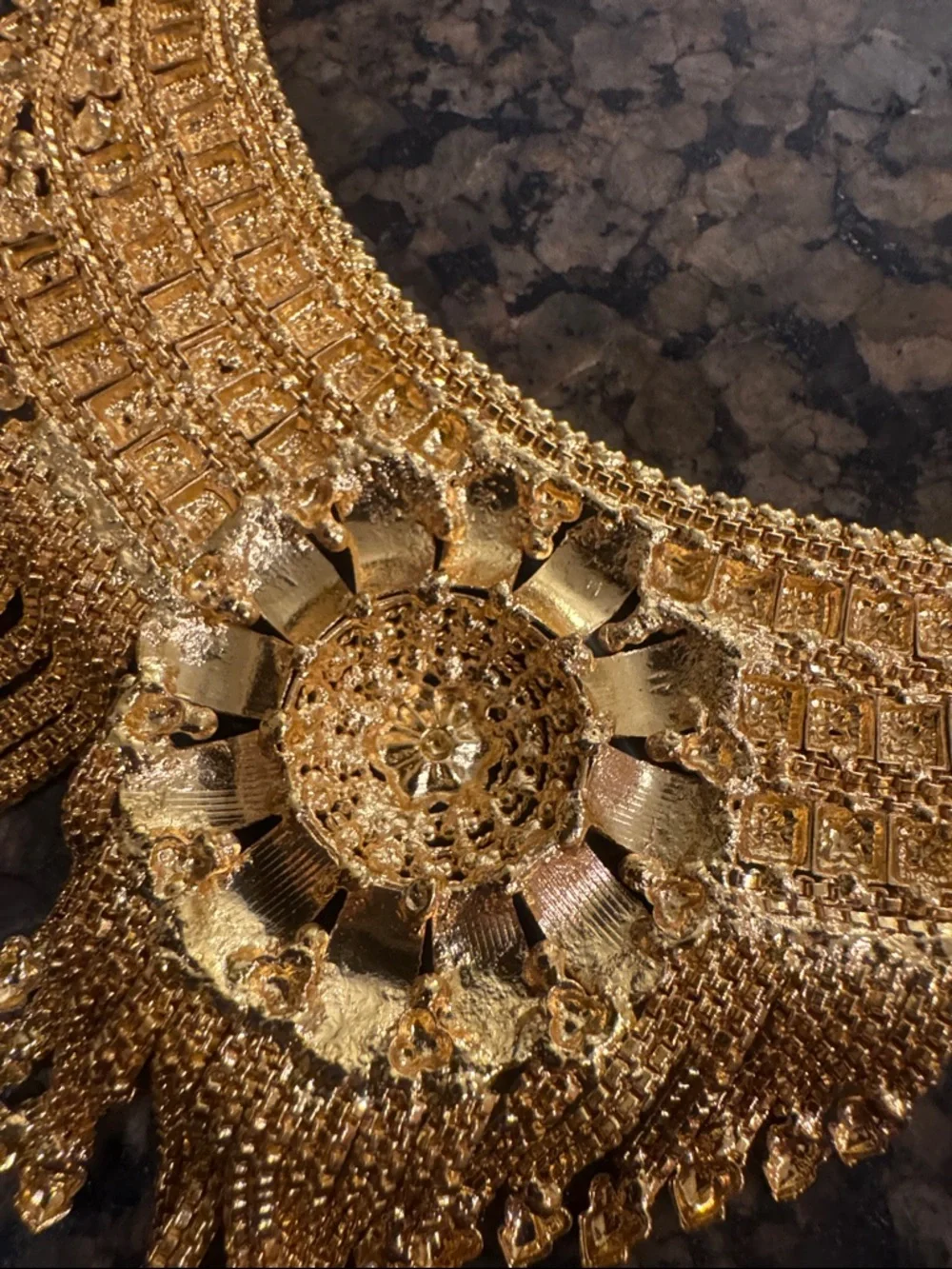 Bollywood Indian Gold Tone Necklace and Earring Set